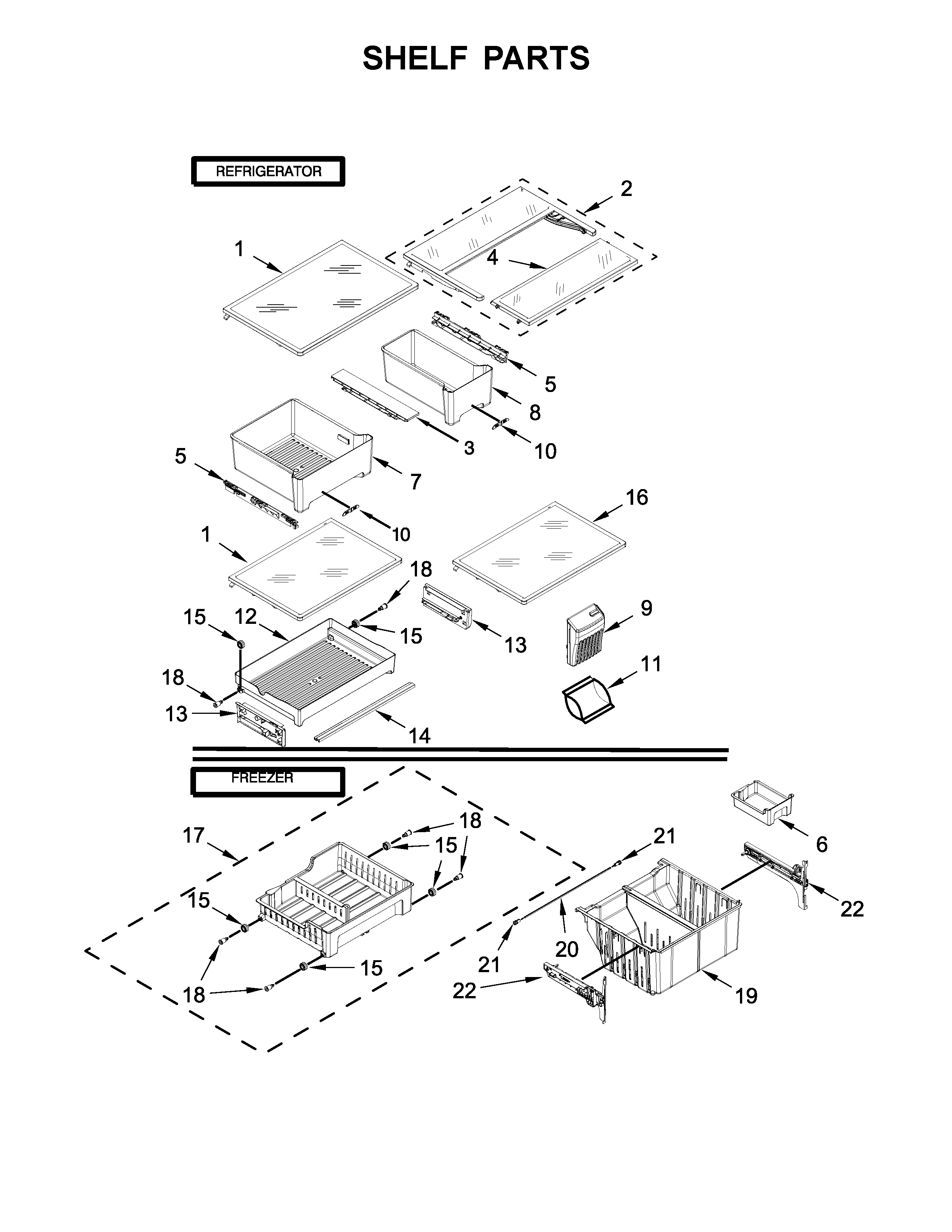 Shelf parts