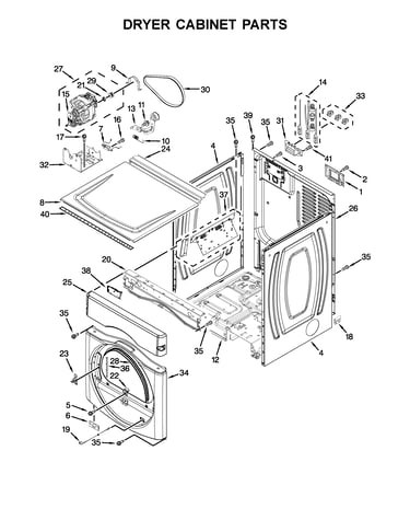 Dryer cabinet parts