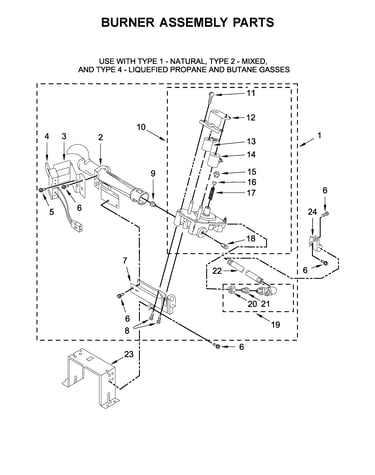 Burner assembly parts