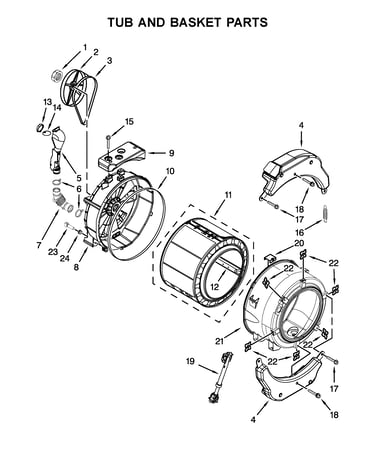 Tub and basket parts