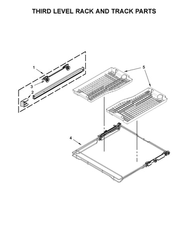 Third level rack and track parts