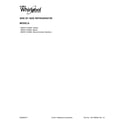 Whirlpool WRS571CIDM01 cover sheet diagram