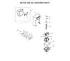 Whirlpool WRS571CIDB01 motor and ice container parts diagram