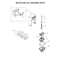 Whirlpool WRS571CIDM01 motor and ice container parts diagram