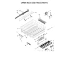 KitchenAid KDTM384EBS2 upper rack and track parts diagram