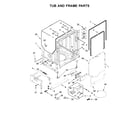 KitchenAid KDTM804EBS2 tub and frame parts diagram
