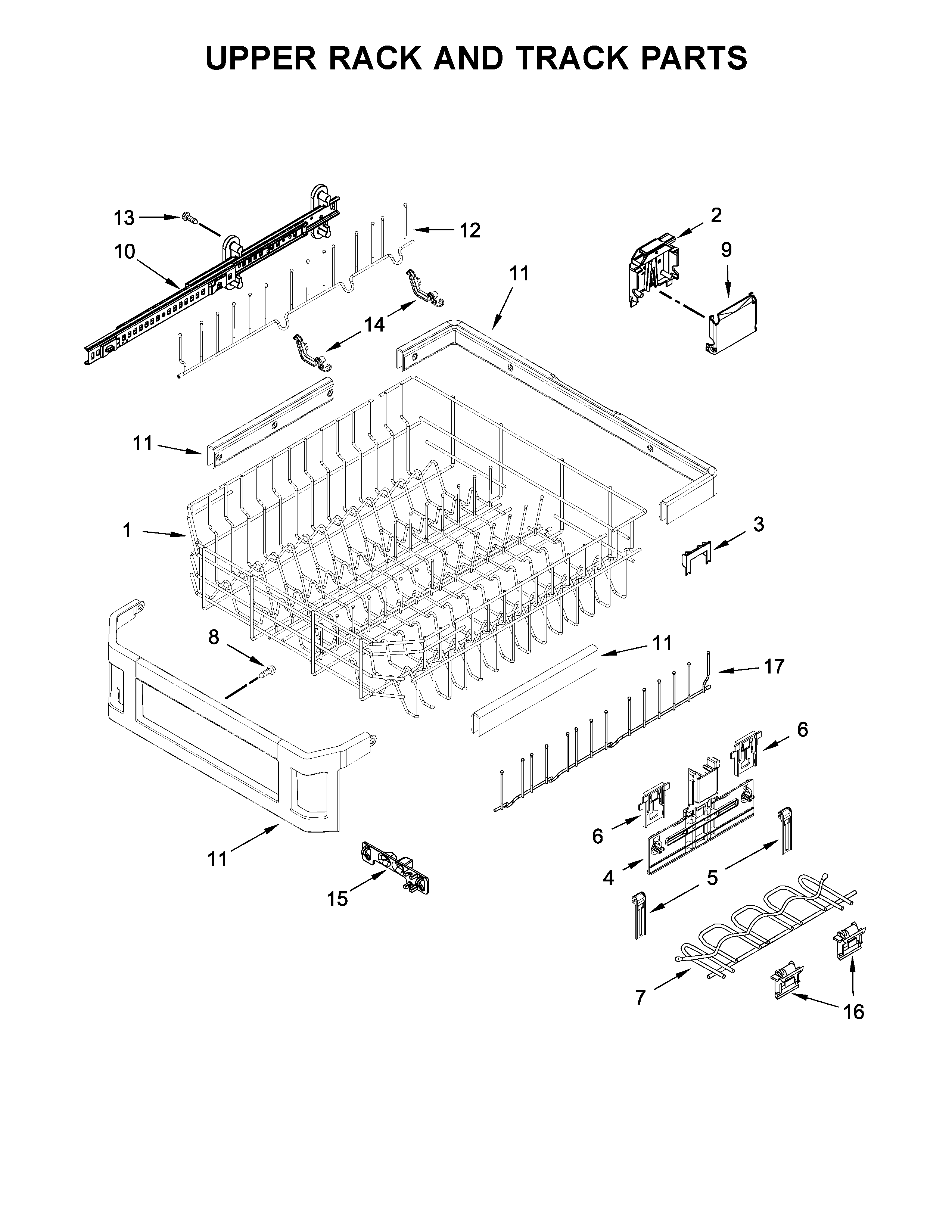 UPPER RACK AND TRACK PARTS