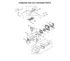 Maytag MFI2570FEZ04 icemaker and ice container parts diagram