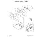 Maytag MGDB855DW4 top and console parts diagram