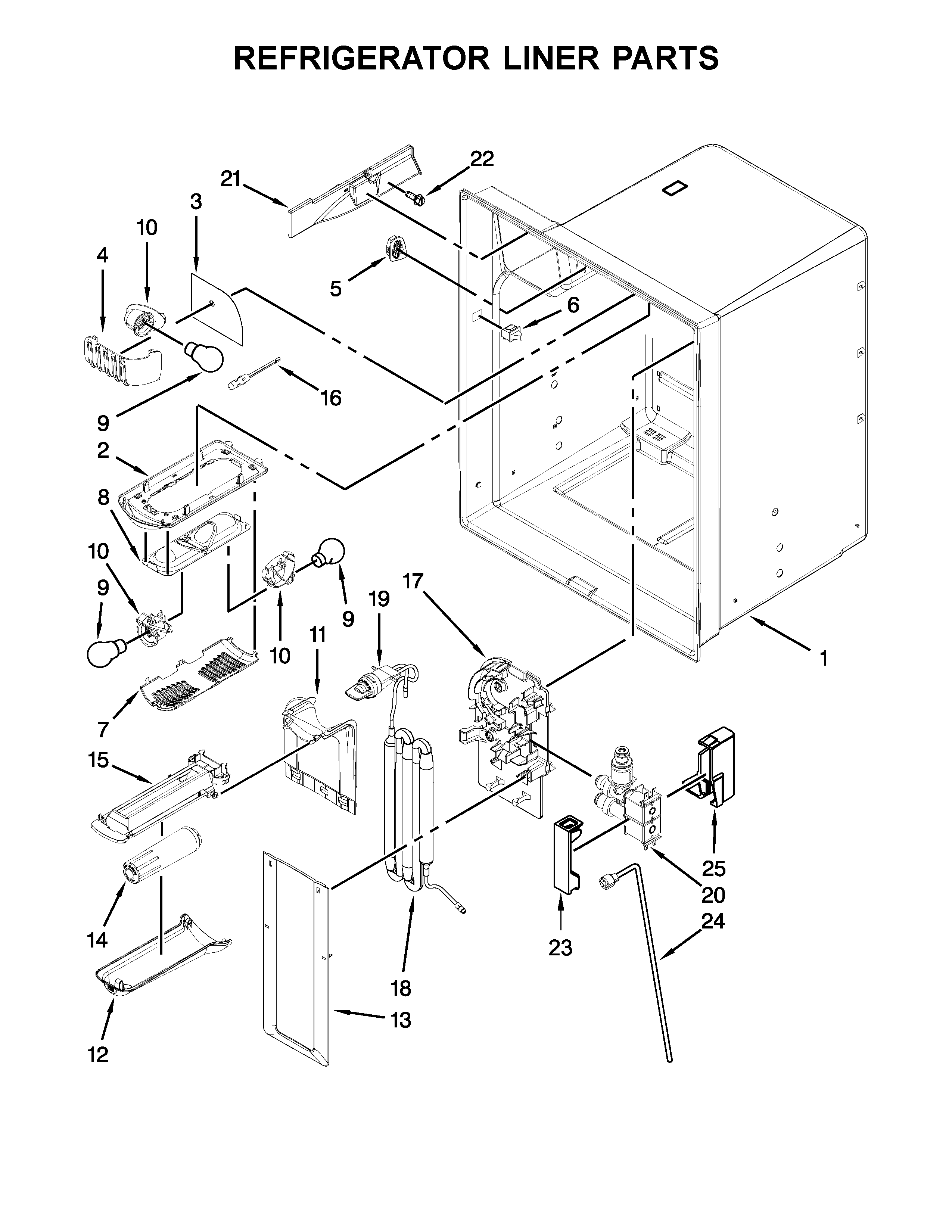 Refrigerator liner parts