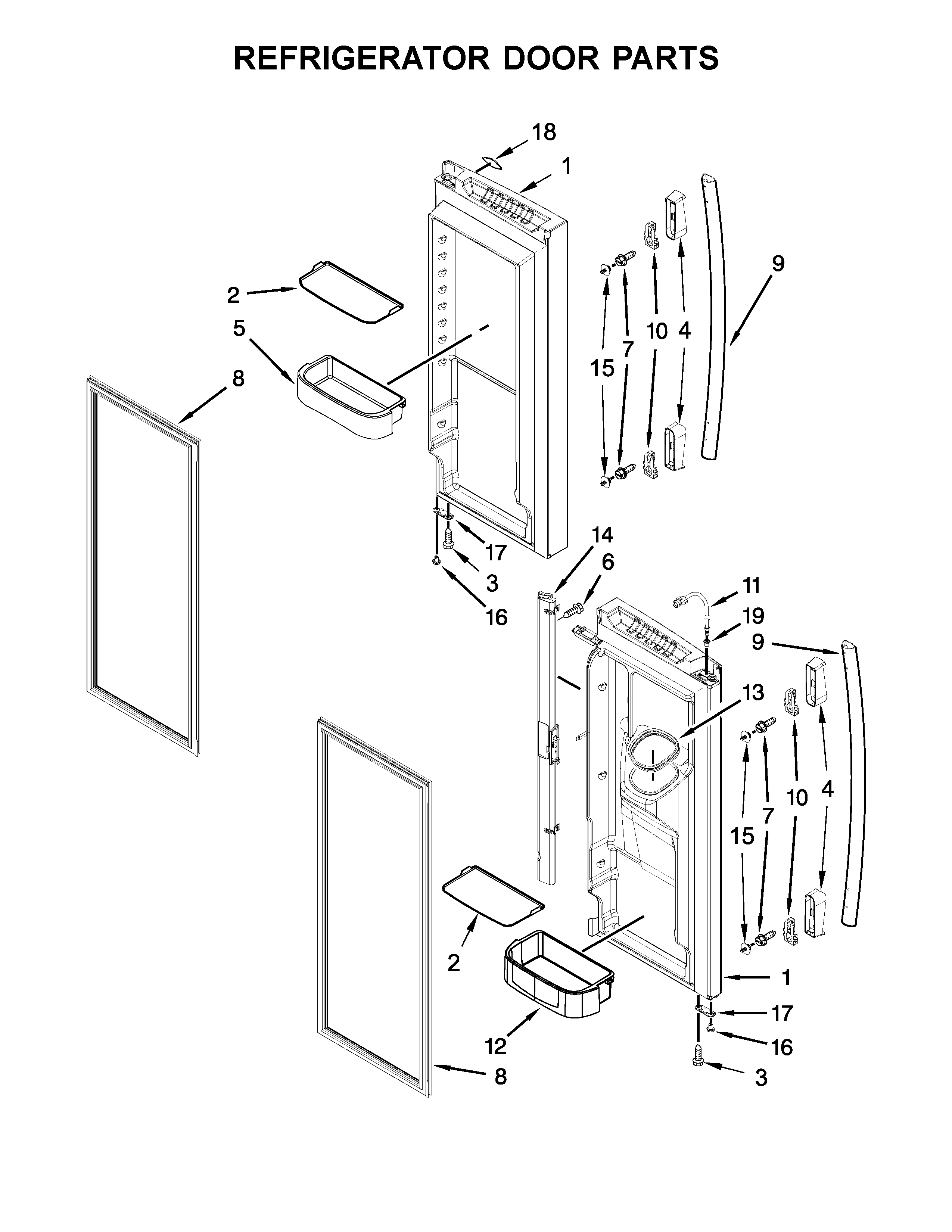 Refrigerator door parts