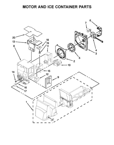 Motor and ice container parts