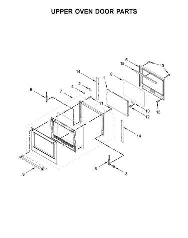 Upper oven door parts