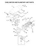 Case, motor and planetary unit parts