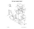 Whirlpool WTW7000DW3 top and cabinet parts diagram