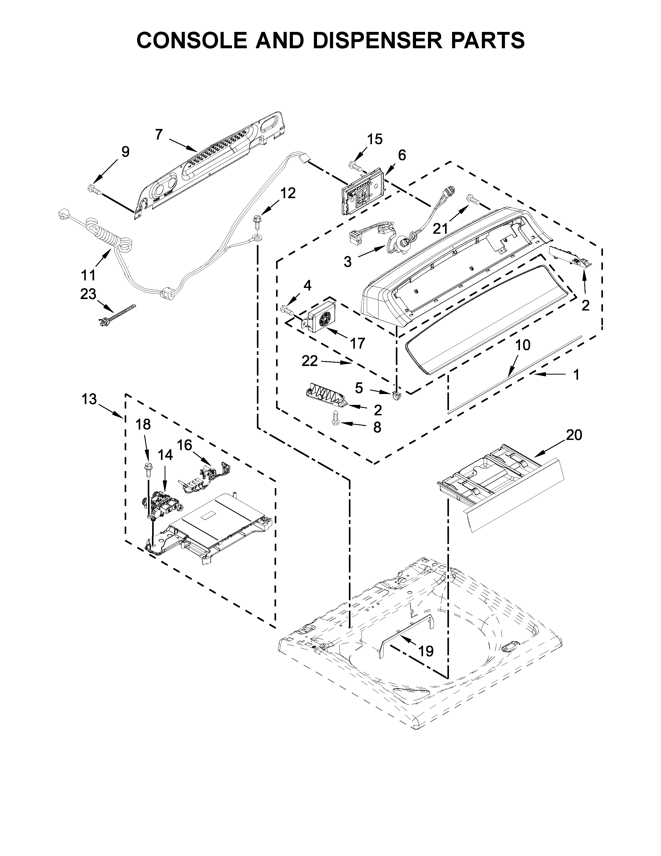 Console and dispenser parts