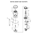 Whirlpool WTW7000DW3 motor, basket and tub parts diagram