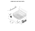 KitchenAid KDTM704EBS2 lower rack and track parts diagram