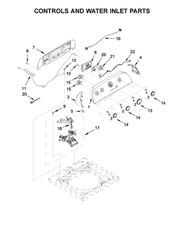 Controls and water inlet parts