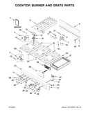 Cooktop, burner and grate parts