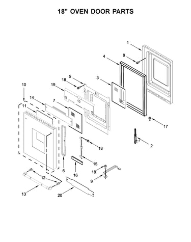 18" oven door parts