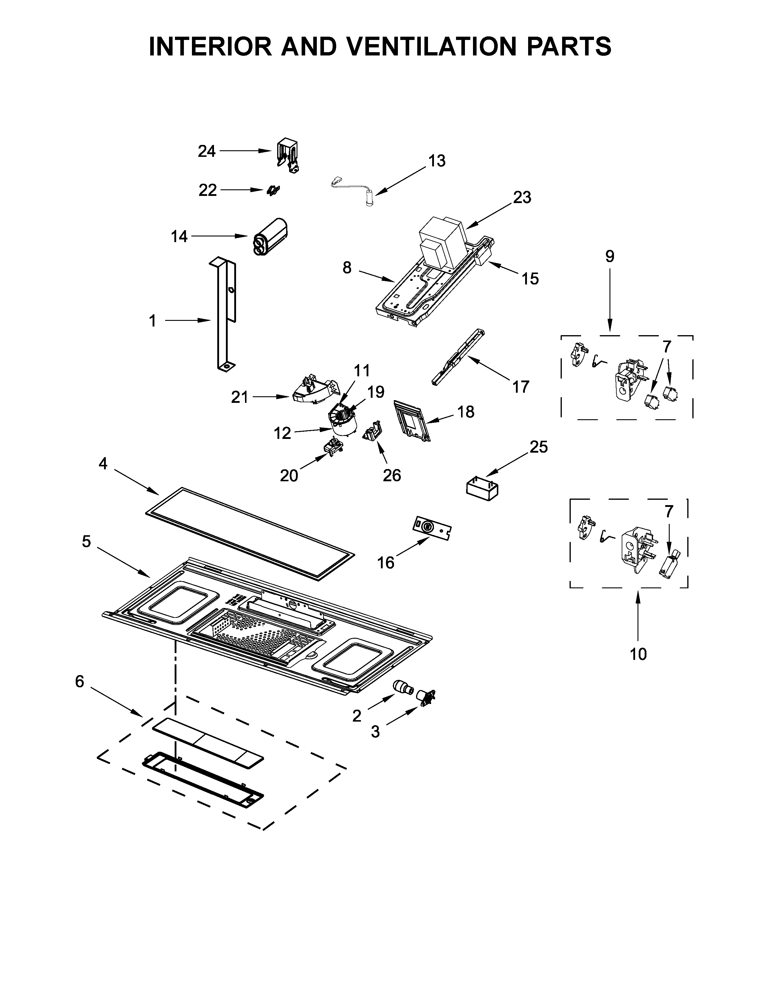 Interior and ventilation parts