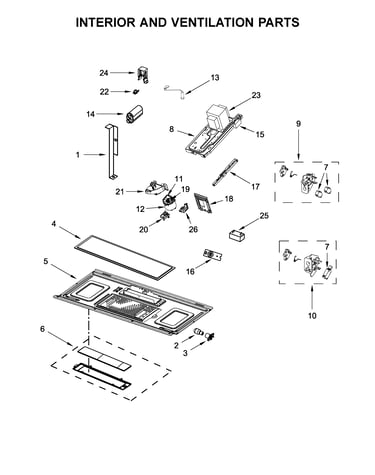 Interior and ventilation parts