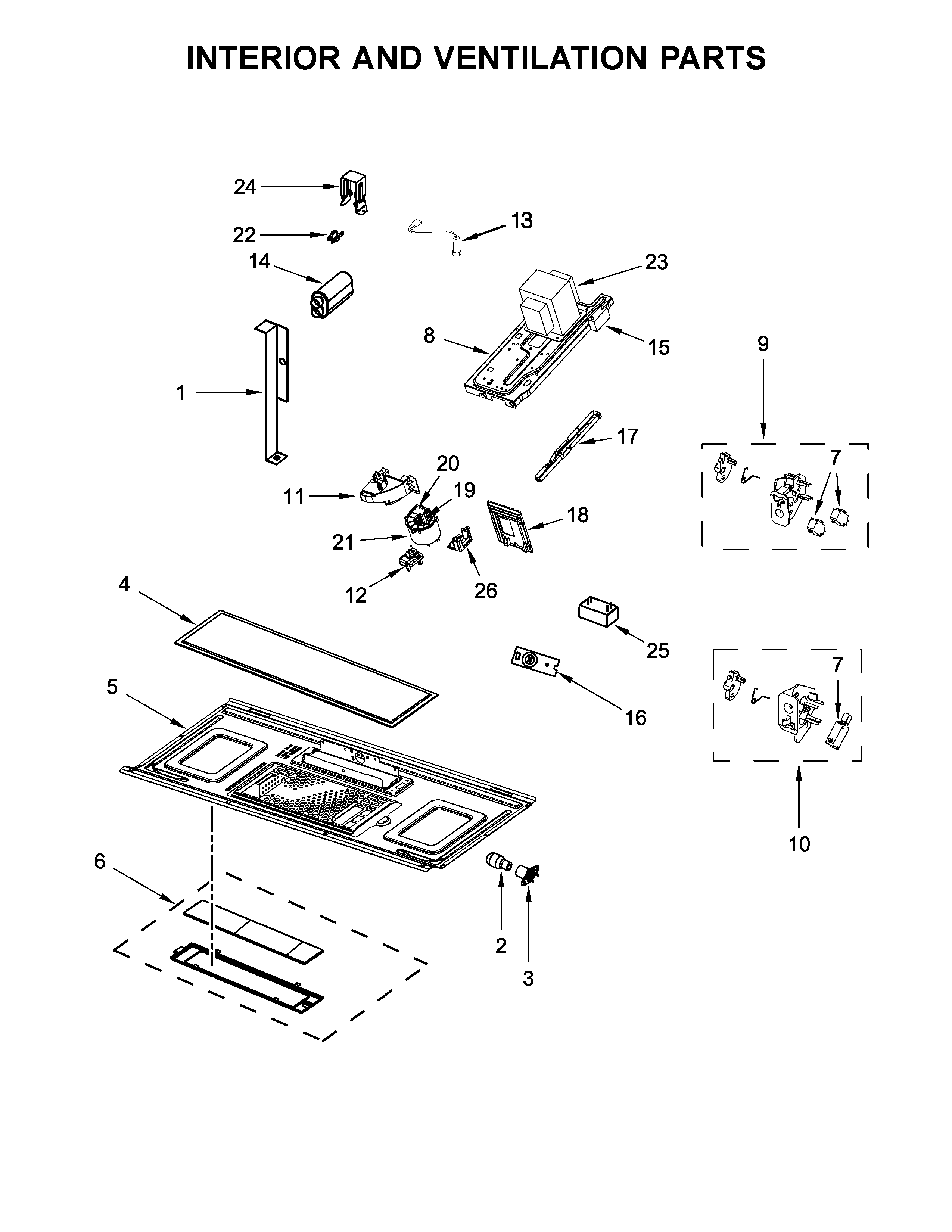 Interior and ventilation parts