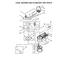 KitchenAid 5KSM150PSECD4 case, gearing and planetary unit parts diagram