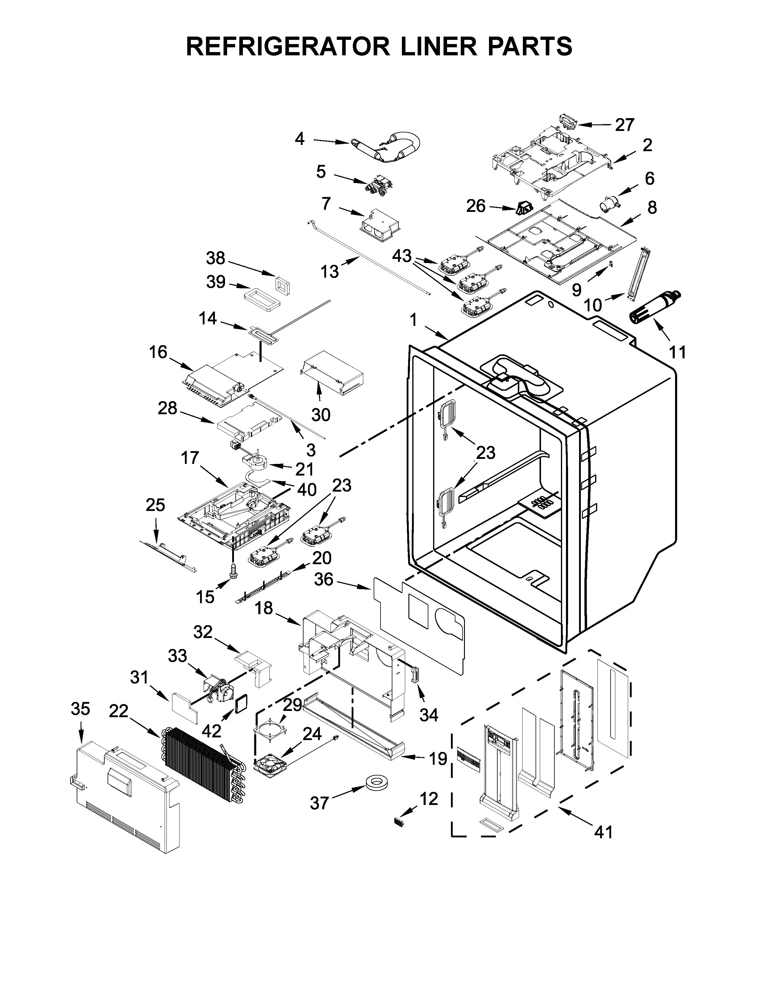 REFRIGERATOR LINER PARTS