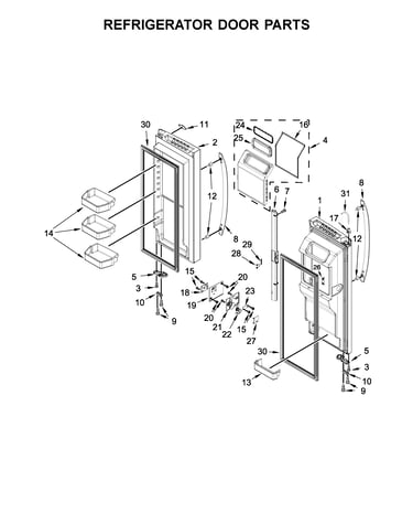 Refrigerator door parts
