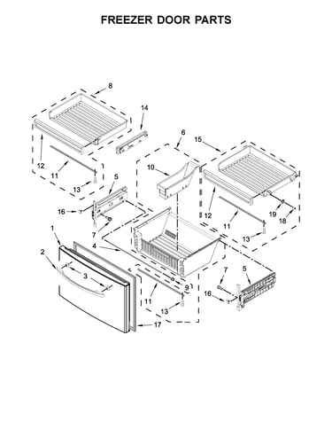 Freezer door parts