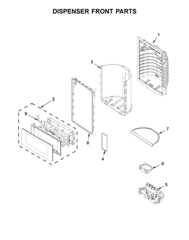 Dispenser front parts
