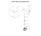 Whirlpool WRX988SIBB00 motor and ice container parts diagram