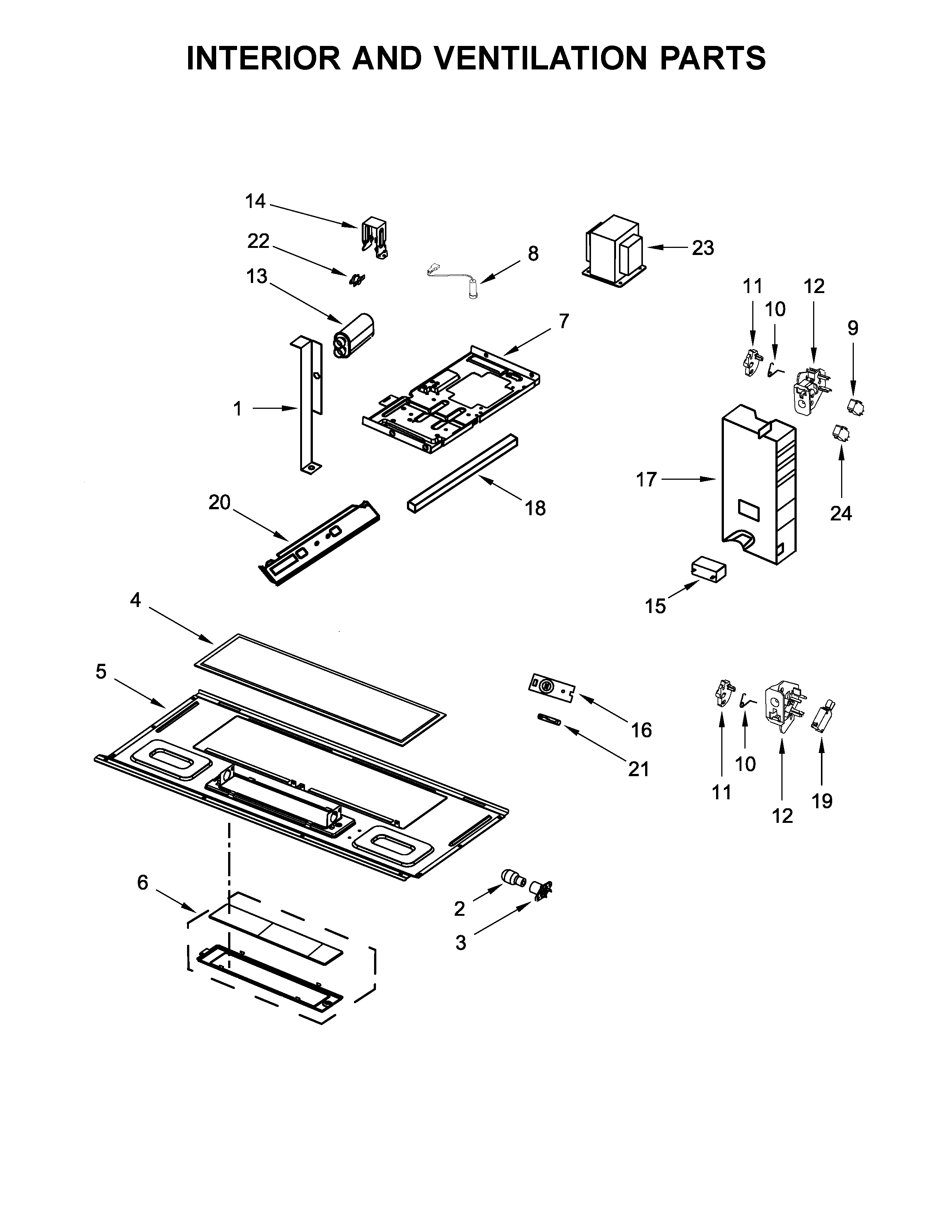 Interior and ventilation parts