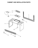 Cabinet and installation parts