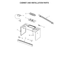 Whirlpool UMV1160CS1 cabinet and installation parts diagram