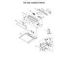 Whirlpool WED8700EC2 top and console parts diagram
