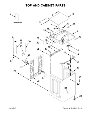 Top and cabinet parts