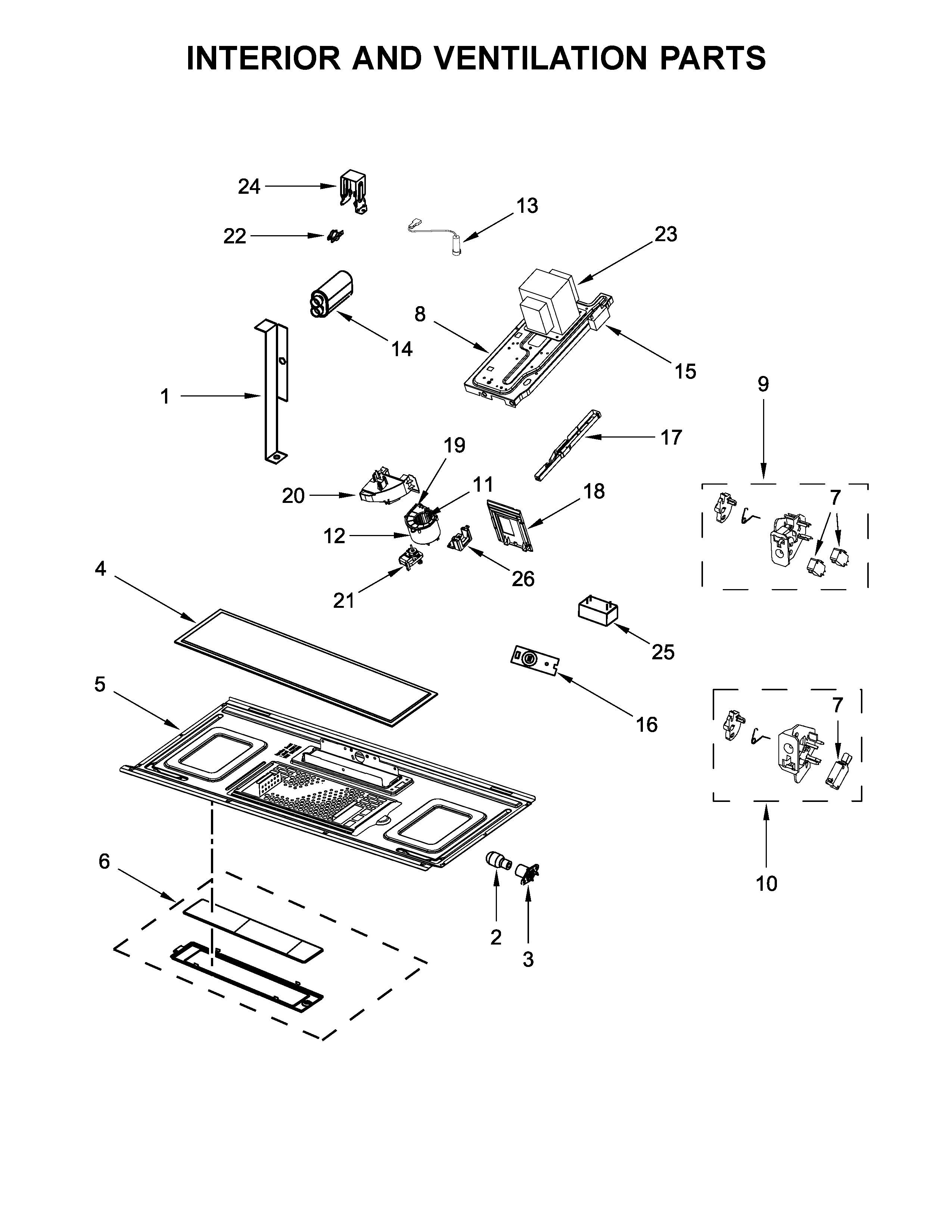 Interior and ventilation parts