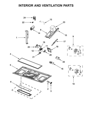 Interior and ventilation parts