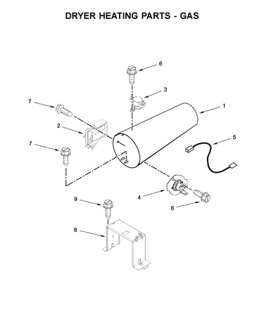 Dryer heating parts-gas