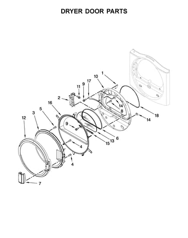 Dryer door parts