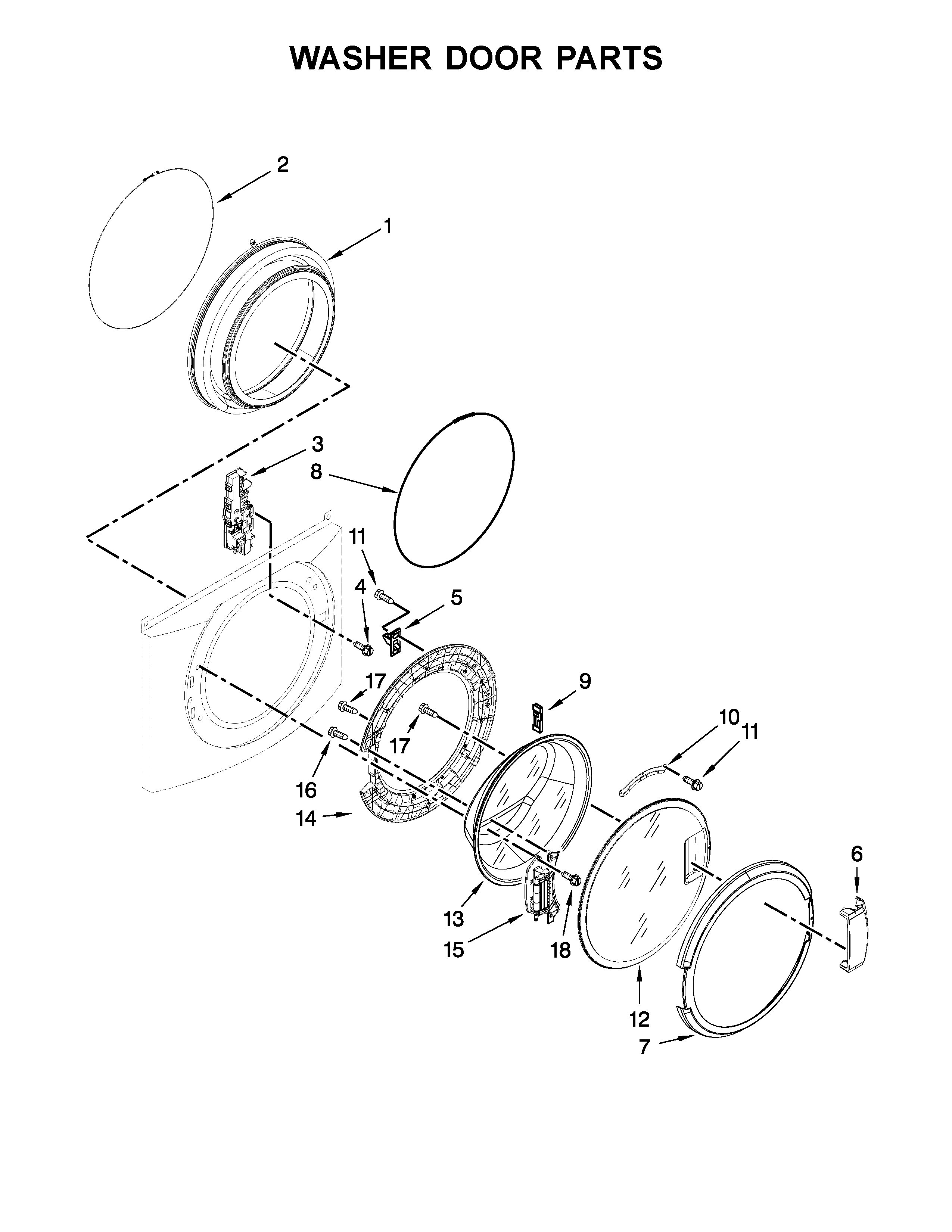 Washer door parts