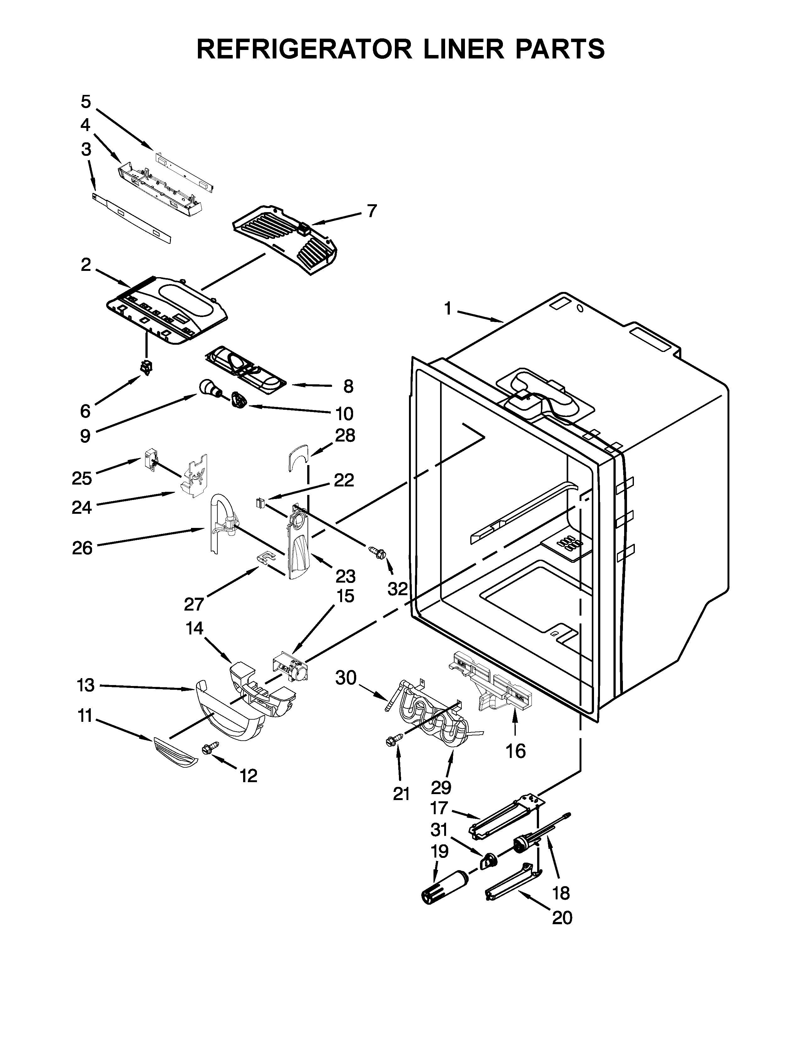 Refrigerator liner parts
