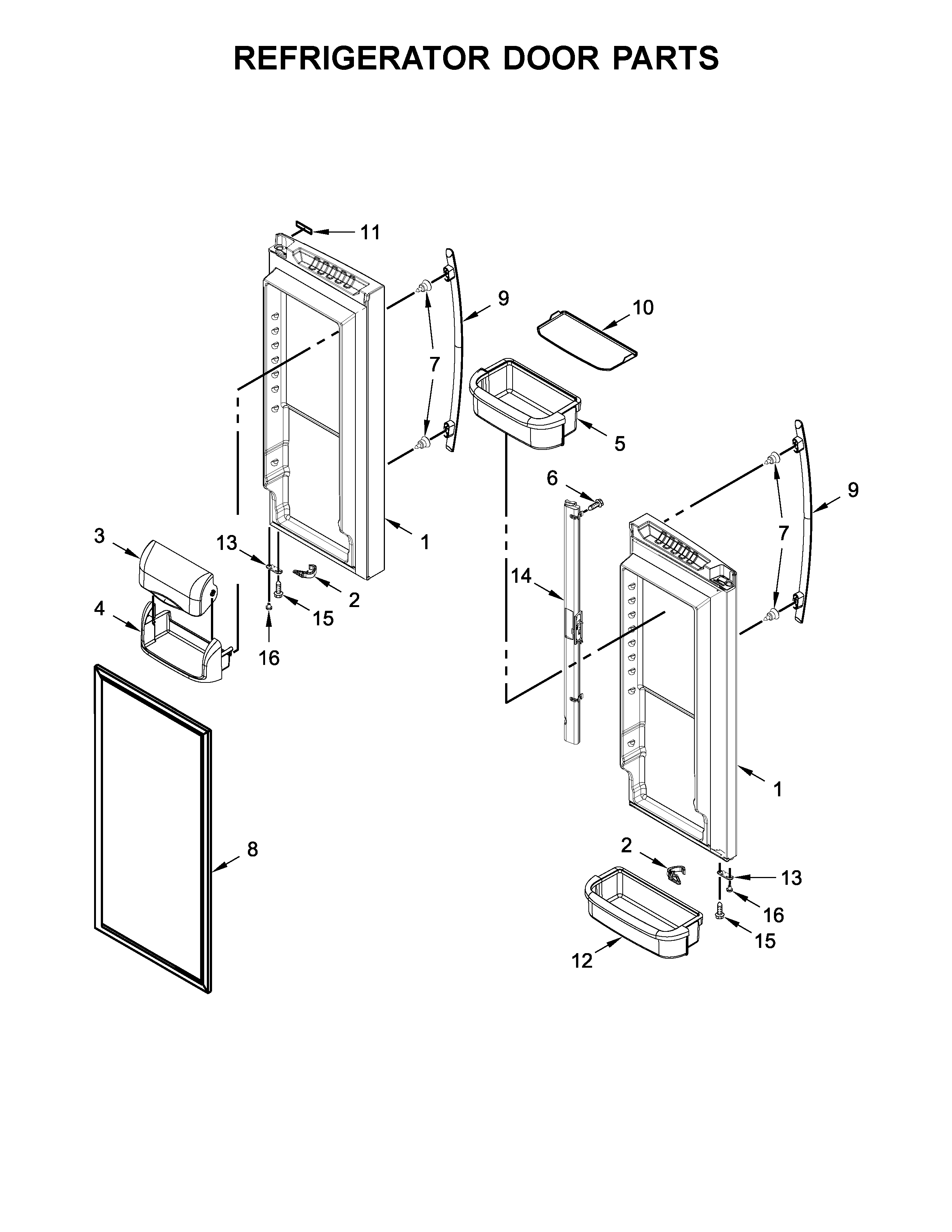 Refrigerator door parts