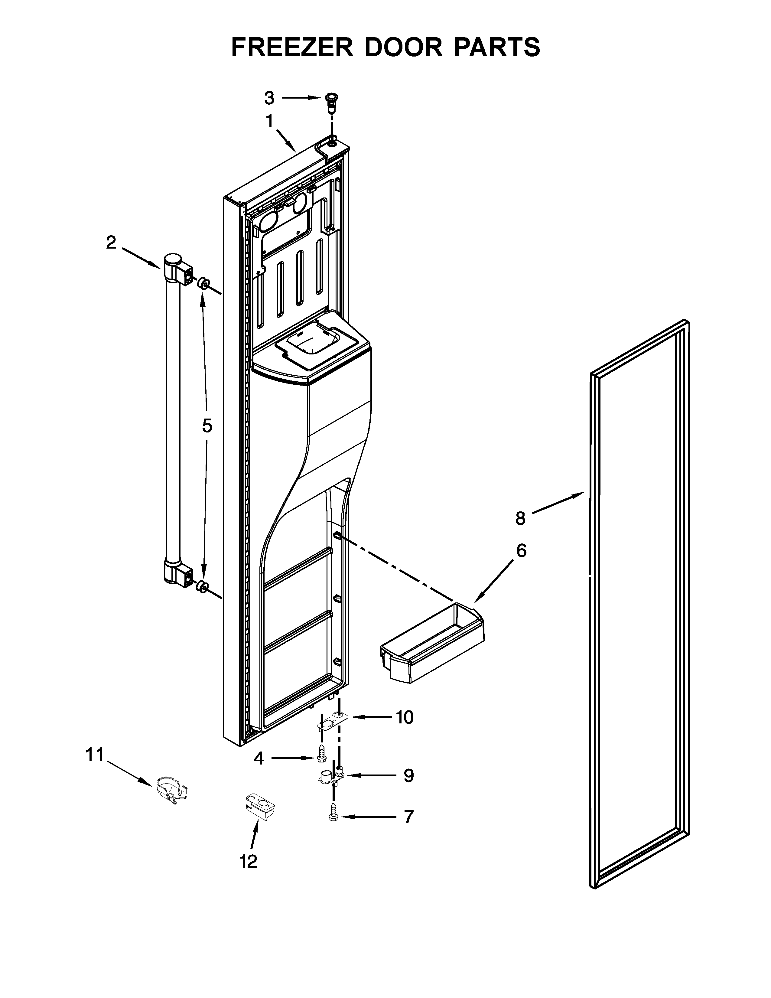 Freezer door parts