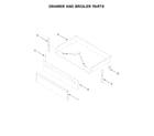 Amana AER6303MFB0 drawer and broiler parts diagram