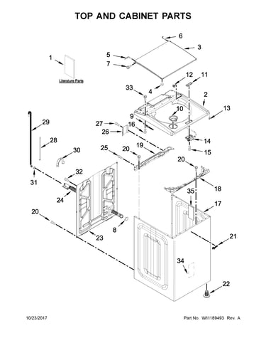 Top and cabinet parts
