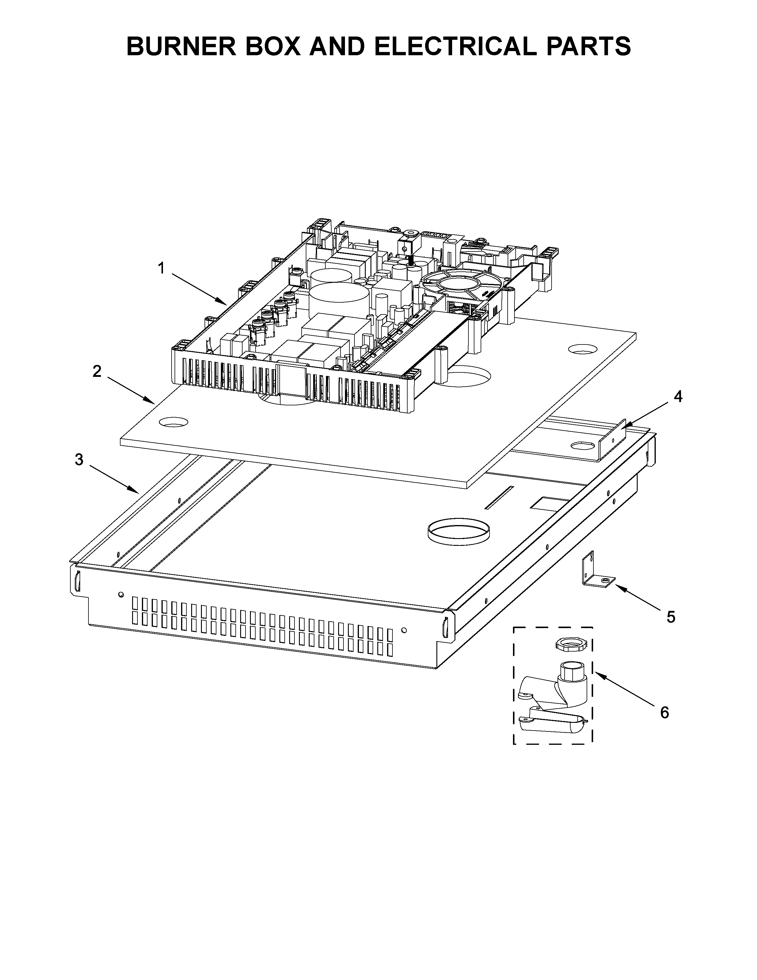 BURNER BOX AND ELECTRICAL PARTS